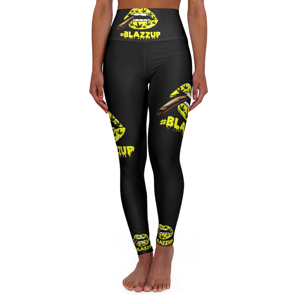 #Blazzup Yellow Spooky Drip High Waisted Yoga Leggings