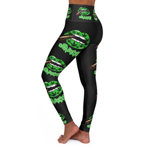 #Blazzup Green Classy Drip High Waisted Yoga Leggings