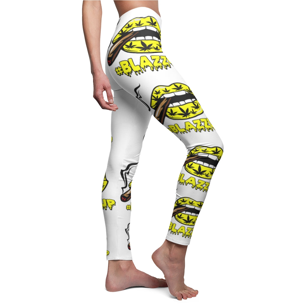 #Blazzup Yellow Spooky Drip Women's Cut & Sew Casual Leggings