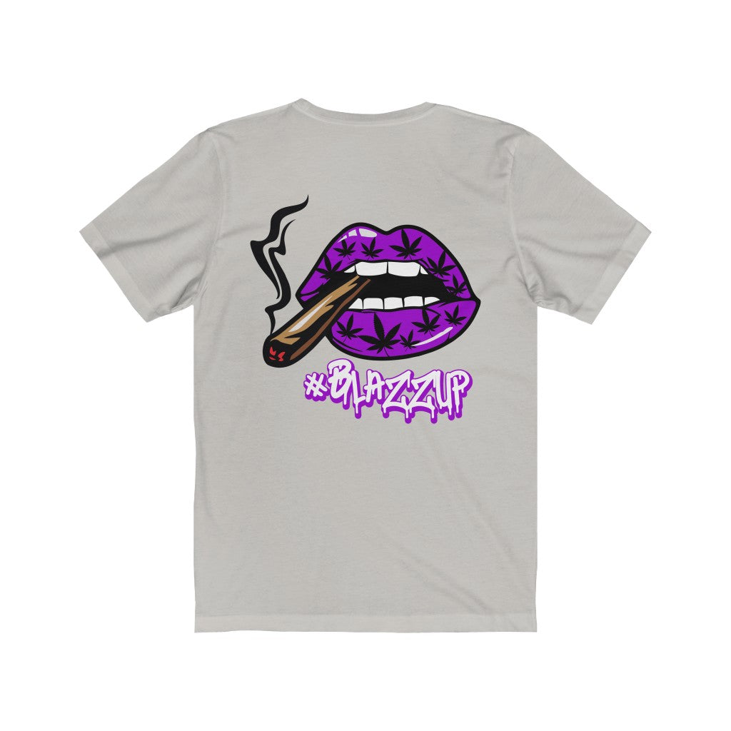 Purple #Blazzup Classy Drip white letter Unisex Jersey Short Sleeve Tee