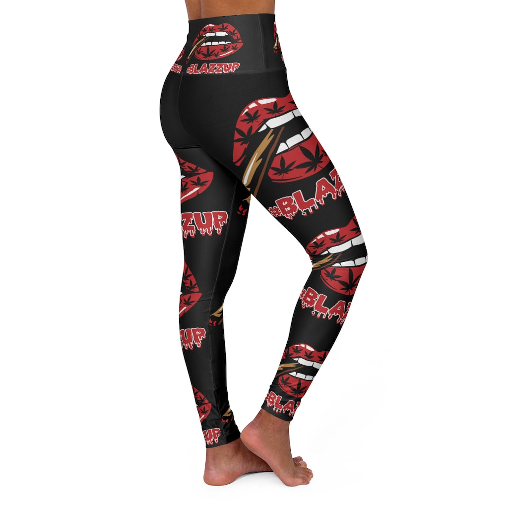 Red High Waisted Yoga Leggings