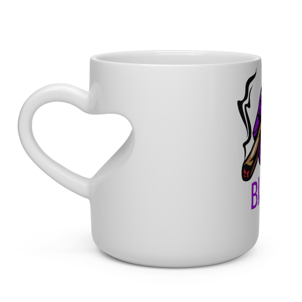 #Blazzup Purple Classic Print Heart Shape Mug