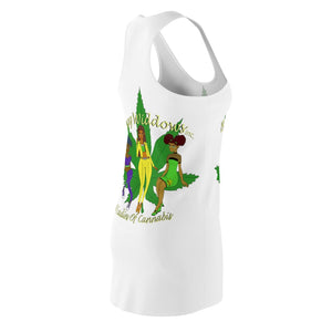 1st Ladies Of Cannabis Green Leaf Women's Cut & Sew Racerback Dress