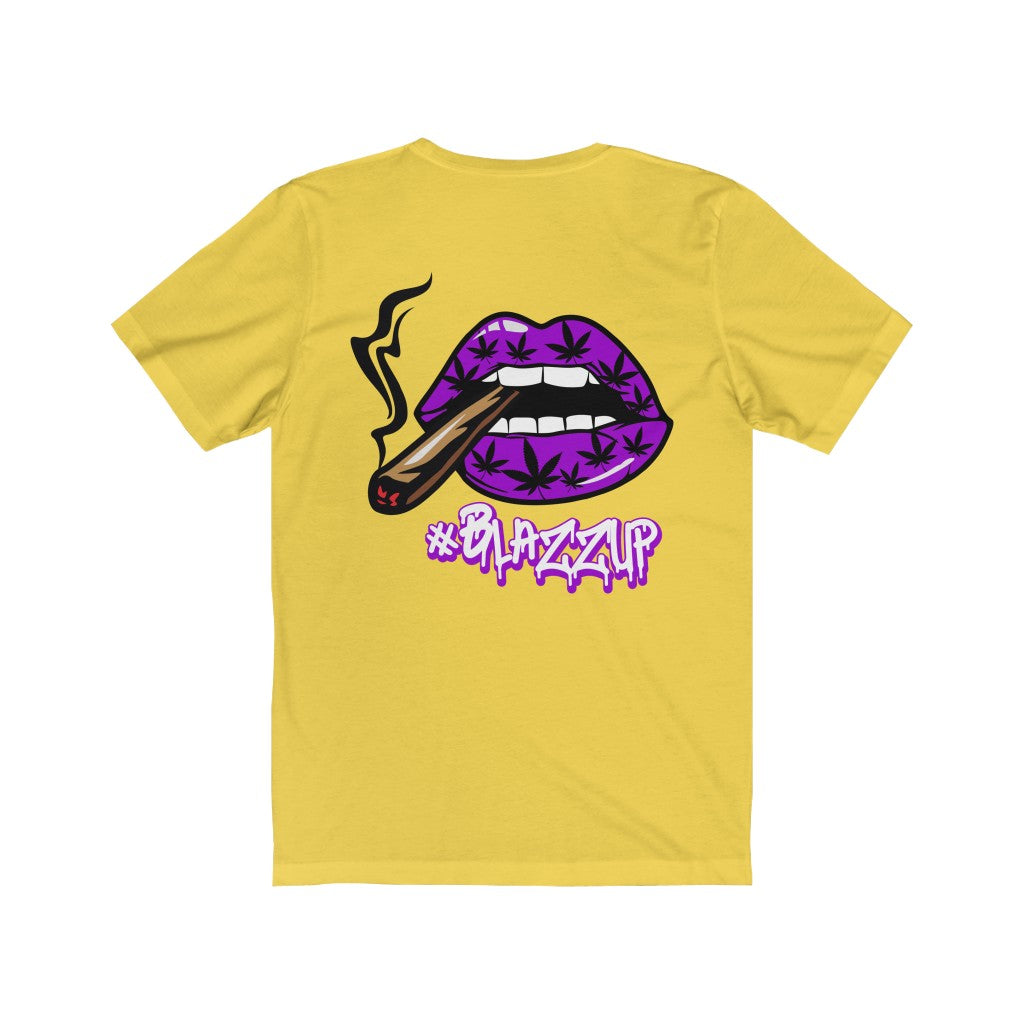 Purple #Blazzup Classy Drip white letter Unisex Jersey Short Sleeve Tee