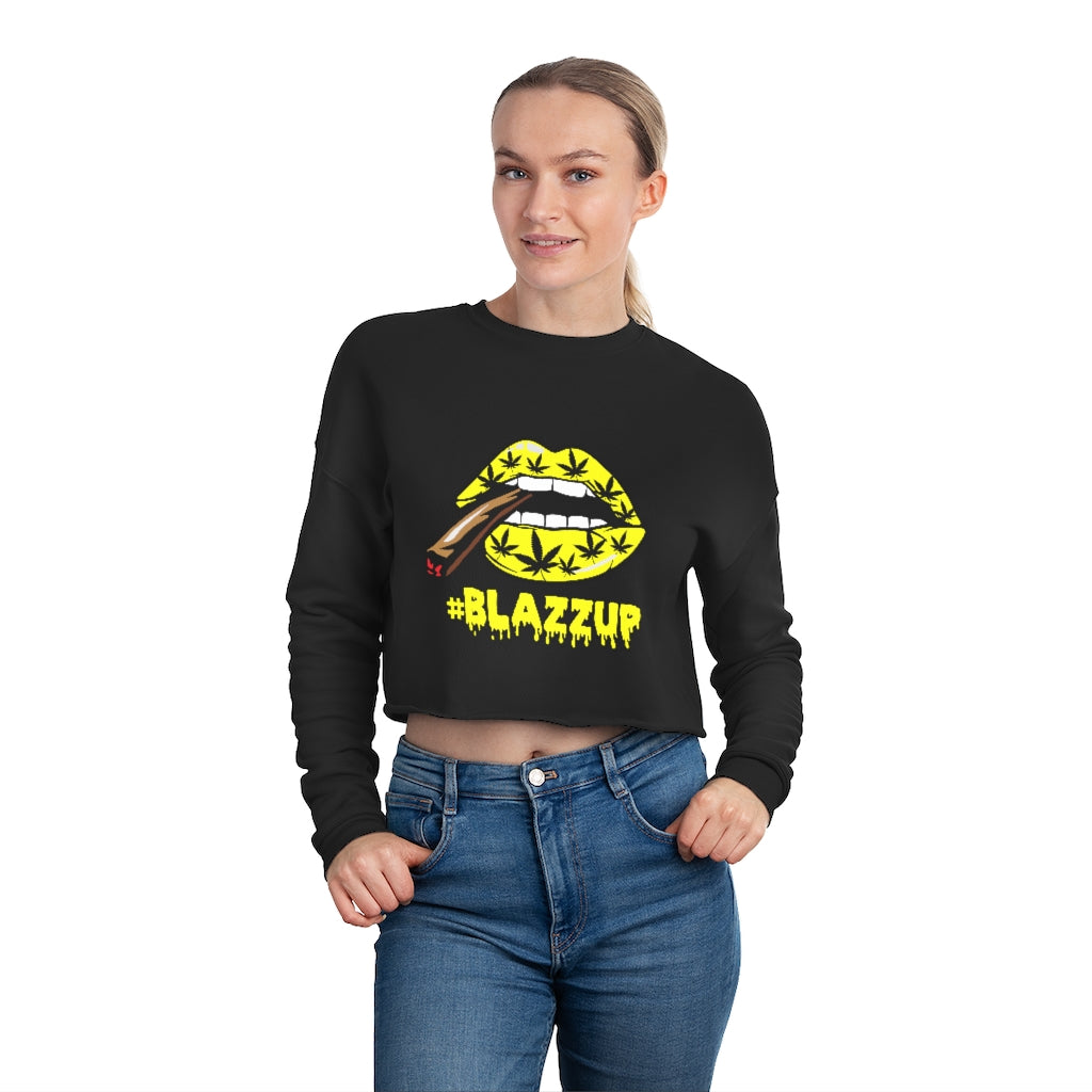 #Blazzup Yellow Women's Cropped Sweatshirt