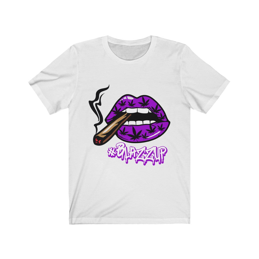 Purple #Blazzup Classy Drip white letter Unisex Jersey Short Sleeve Tee