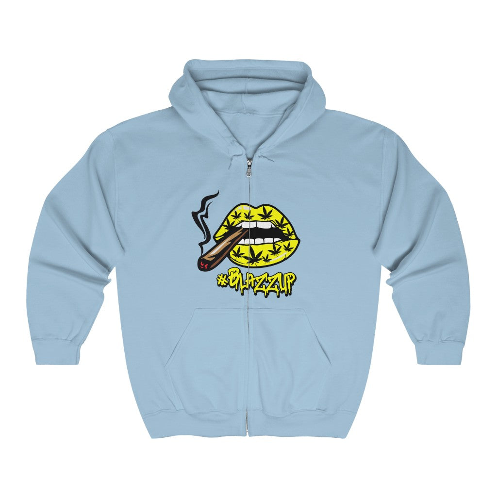 #BlazzUP Classy Drip Yellow  Unisex Heavy Blend™ Full Zip Hooded Sweatshirt