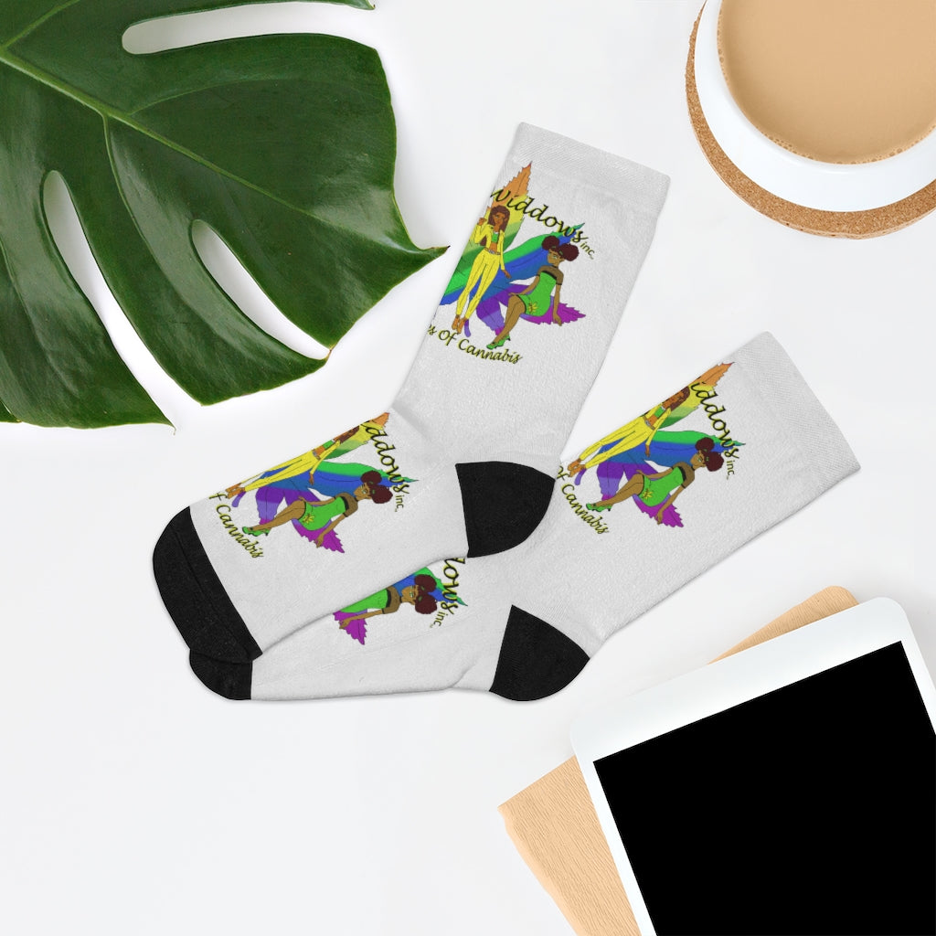 1st Ladies Of Cannabis Rainbow Leaf DTG Socks