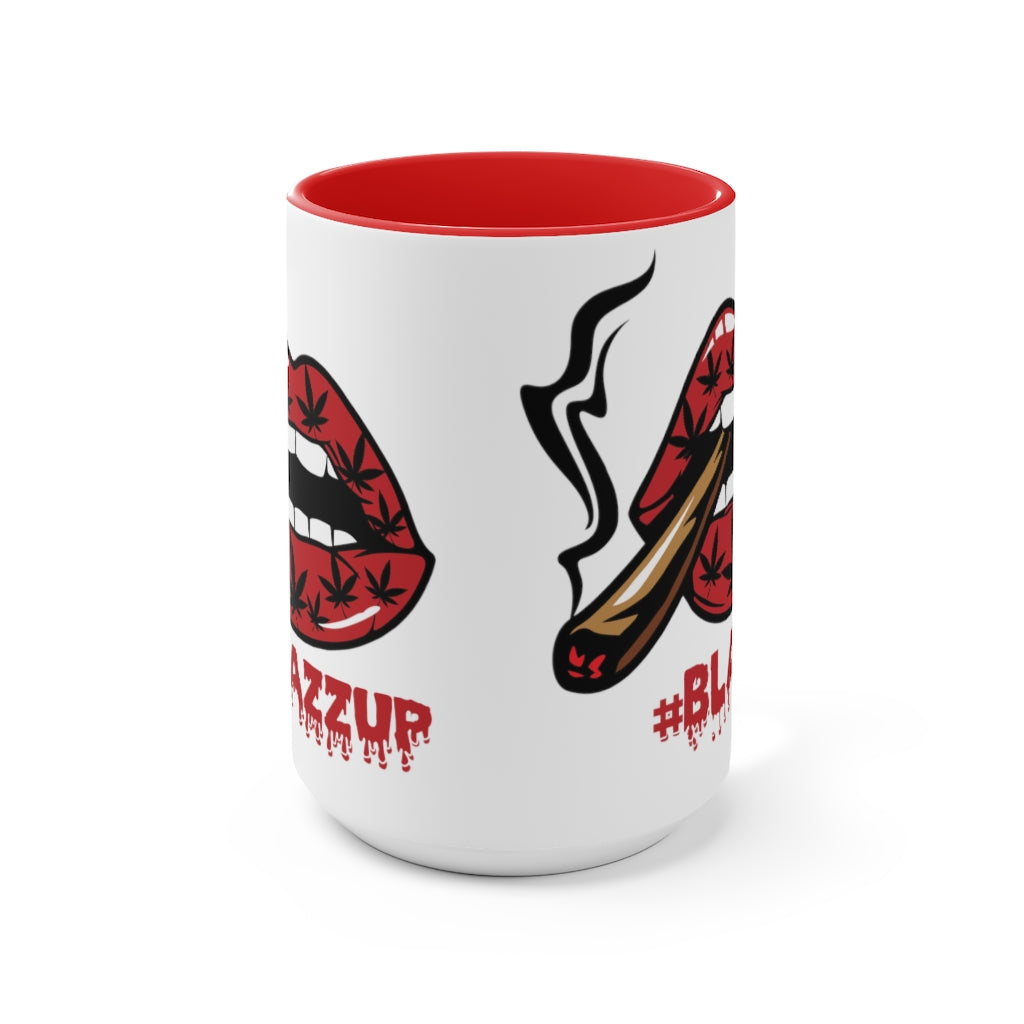 Red #blazzup Two-Tone Coffee Mugs, 15oz