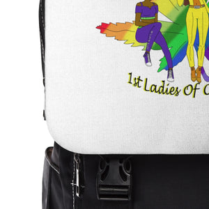 1st ladies Of Cannabis Rainbow leaf Shoulder Backpack