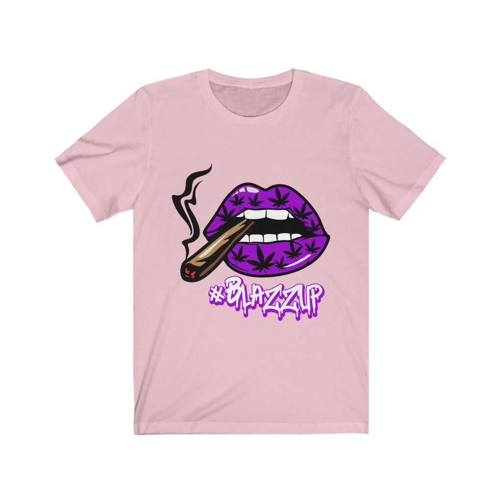 Purple #Blazzup Classy Drip white letter Unisex Jersey Short Sleeve Tee