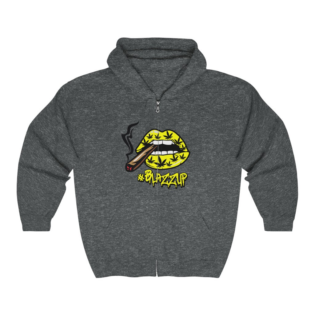 #BlazzUP Classy Drip Yellow  Unisex Heavy Blend™ Full Zip Hooded Sweatshirt