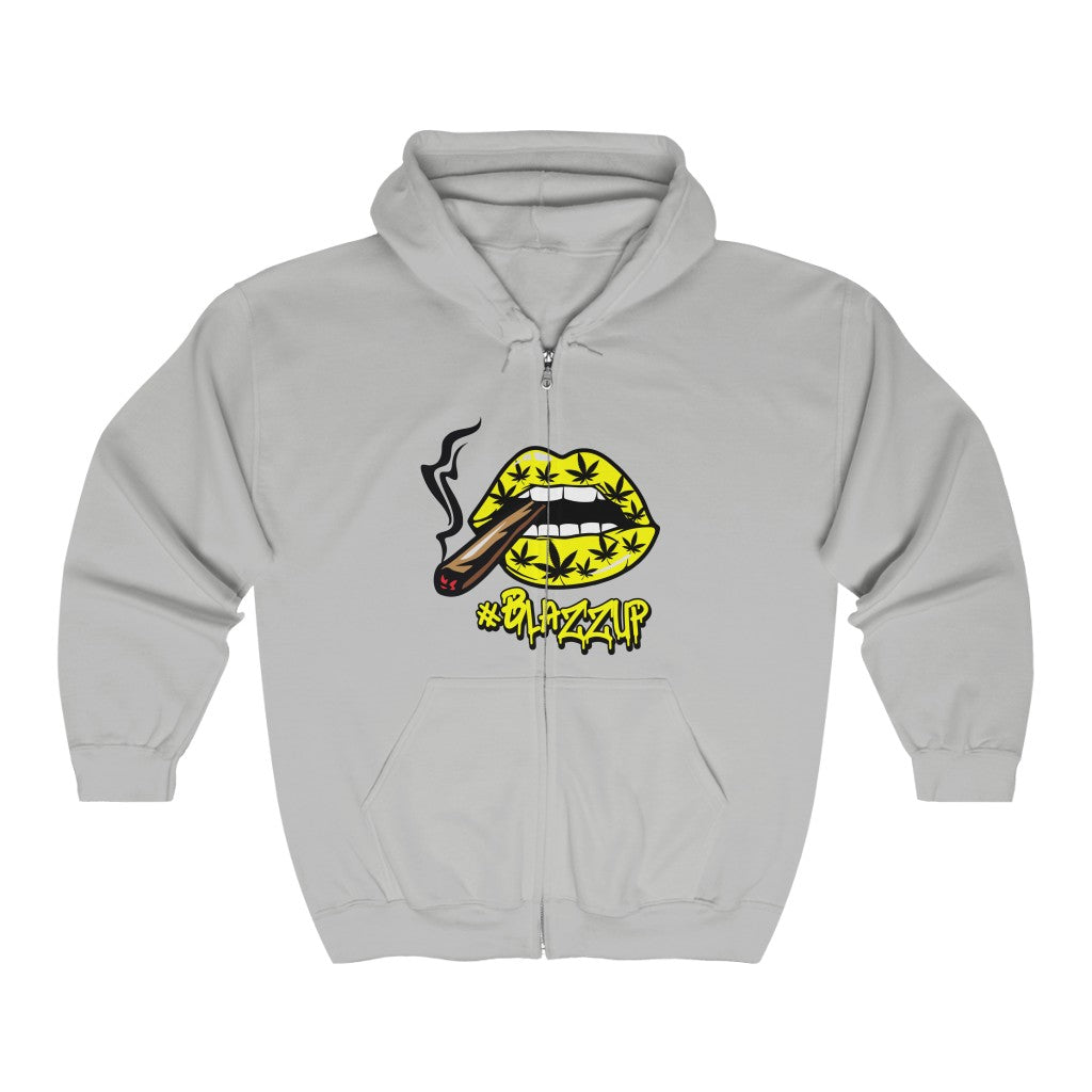 #BlazzUP Classy Drip Yellow  Unisex Heavy Blend™ Full Zip Hooded Sweatshirt