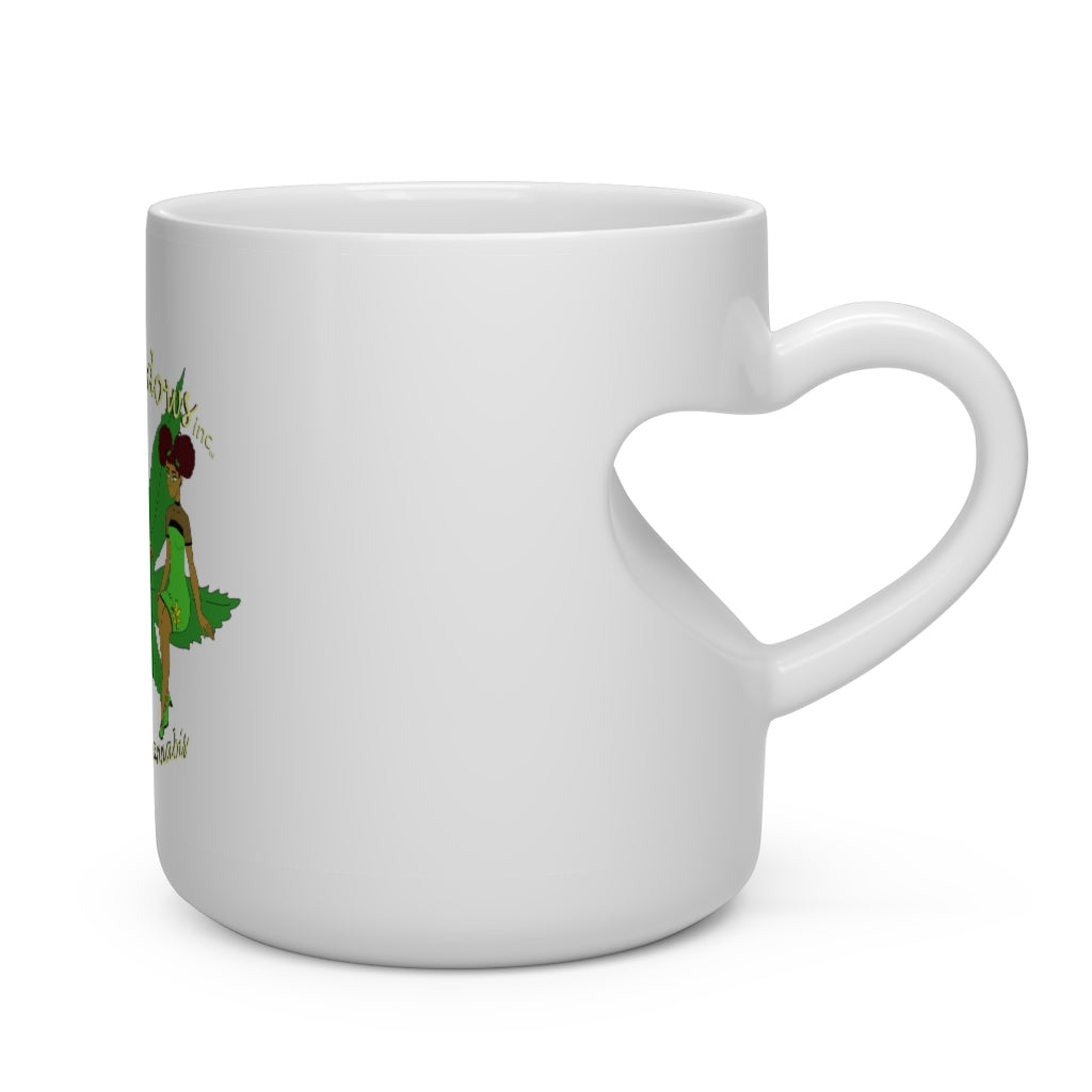 1st  Ladies Of Cannabis Green leaf Heart Shape Mug