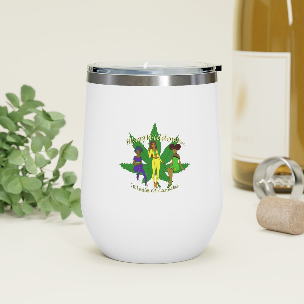 Rainbow Blaqq Widdow's Inc. 12oz Insulated Wine Tumbler