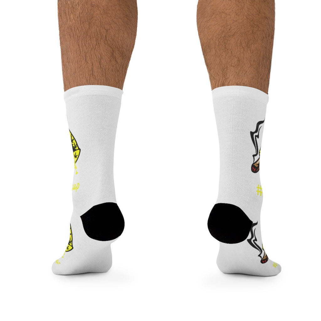 #Blazzup Yellow Crazy Drip DTG Socks