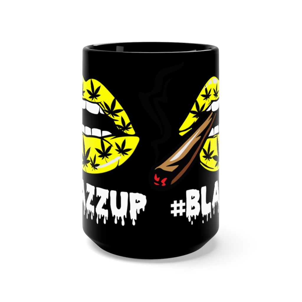 "Blackout" #Blazzup Yellow Spooky Drip White Letters  Mug 15oz