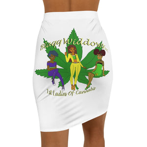 1st Ladies Of Cannabis Green Leaf Women's Mini Skirt