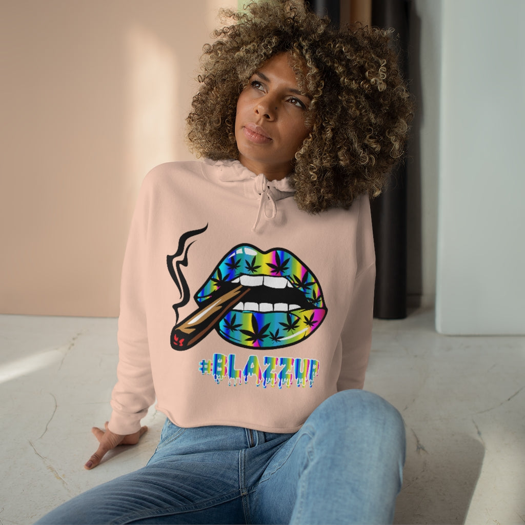 Rainbow #Blazzup Crop Hoodie