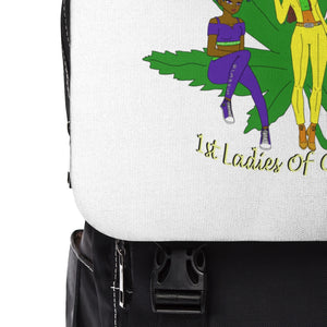 1st Ladies Of Cannabis Green Leaf Shoulder Backpack