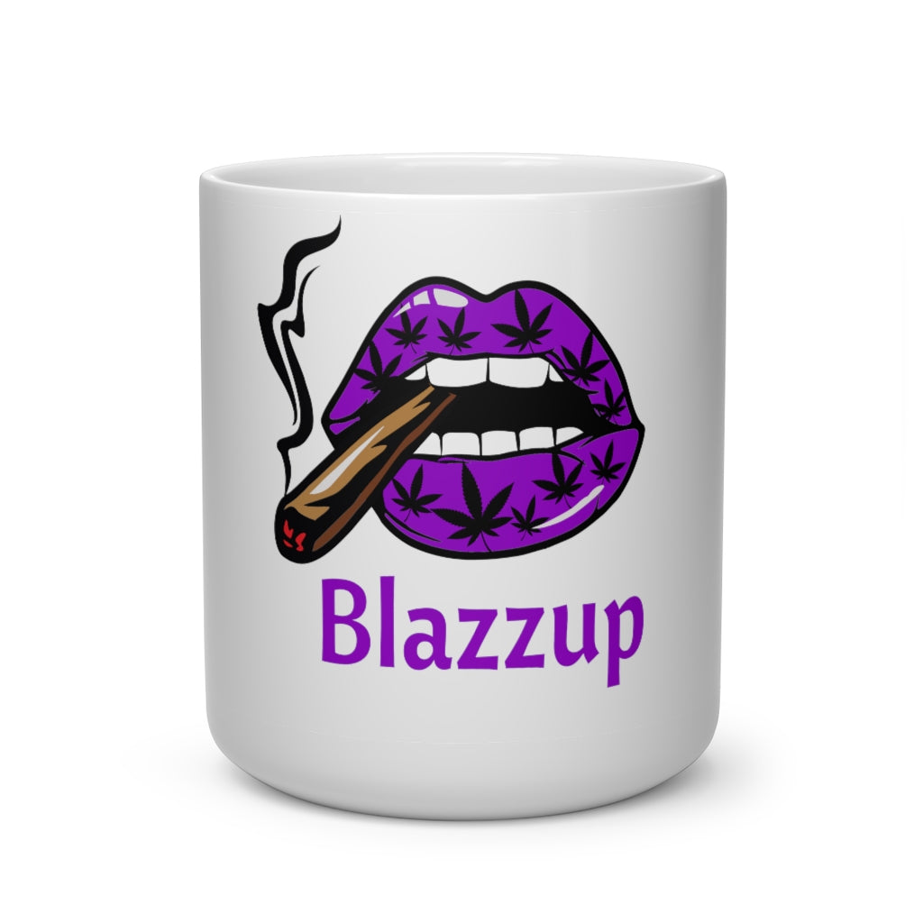 #Blazzup Purple Classic Print Heart Shape Mug