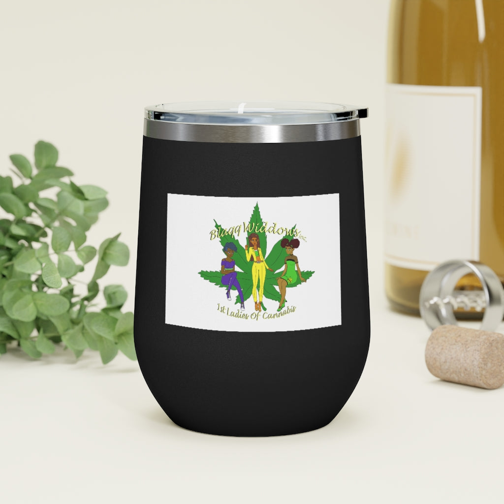 Rainbow Blaqq Widdow's Inc. 12oz Insulated Wine Tumbler