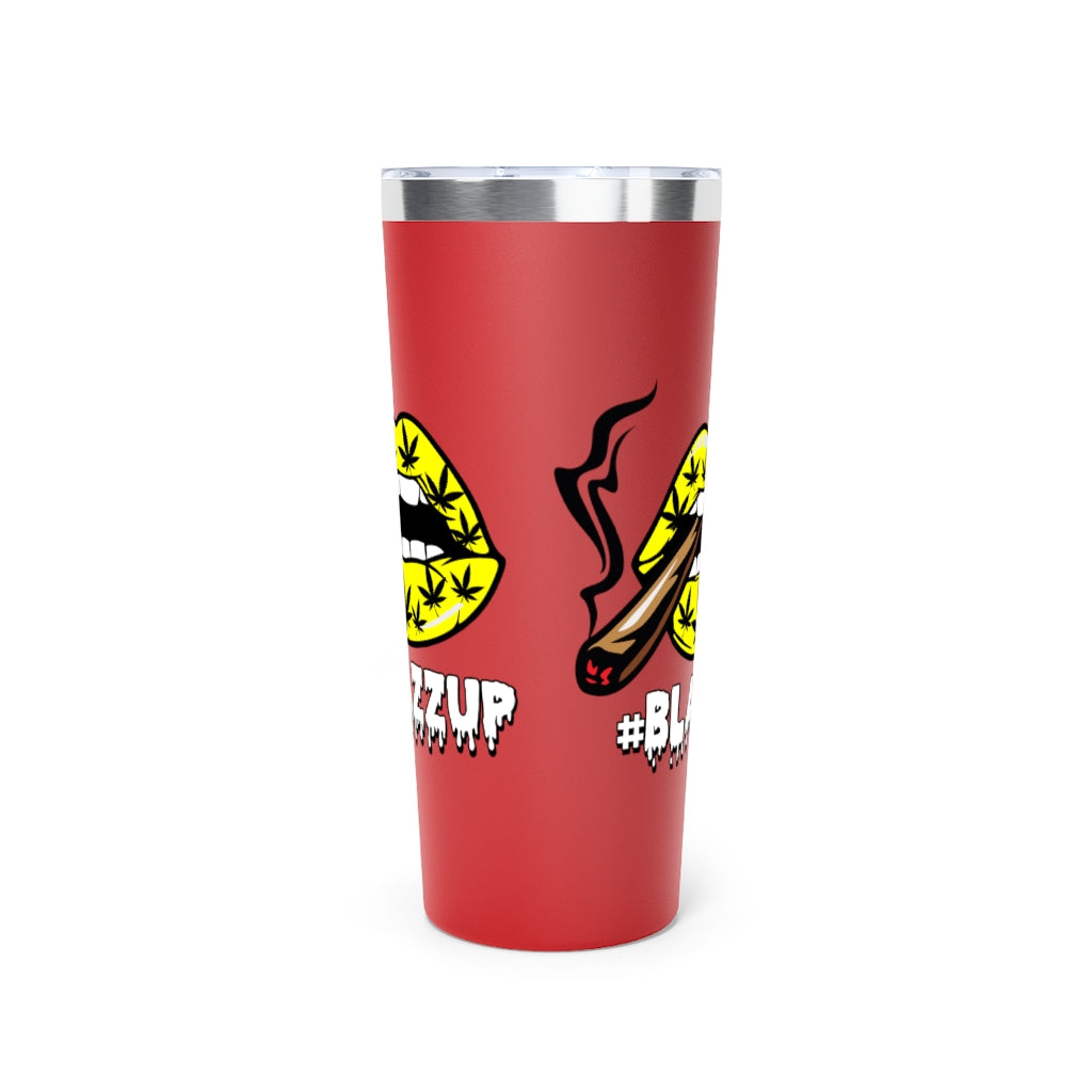 Yellow #Blazzup Copper Vacuum Insulated Tumbler, 22oz