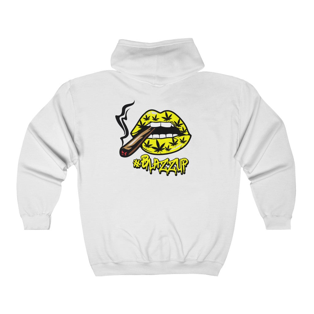 #BlazzUP Classy Drip Yellow  Unisex Heavy Blend™ Full Zip Hooded Sweatshirt