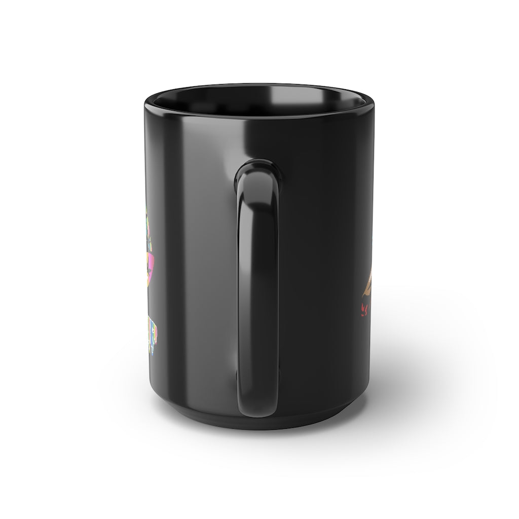 Rainbow #Blazzup Black Mug, 15oz