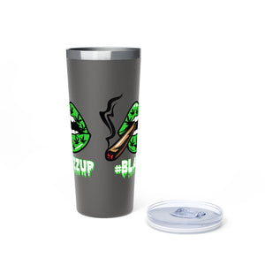 Green #Blazzup white letters Copper Vacuum Insulated Tumbler, 22oz