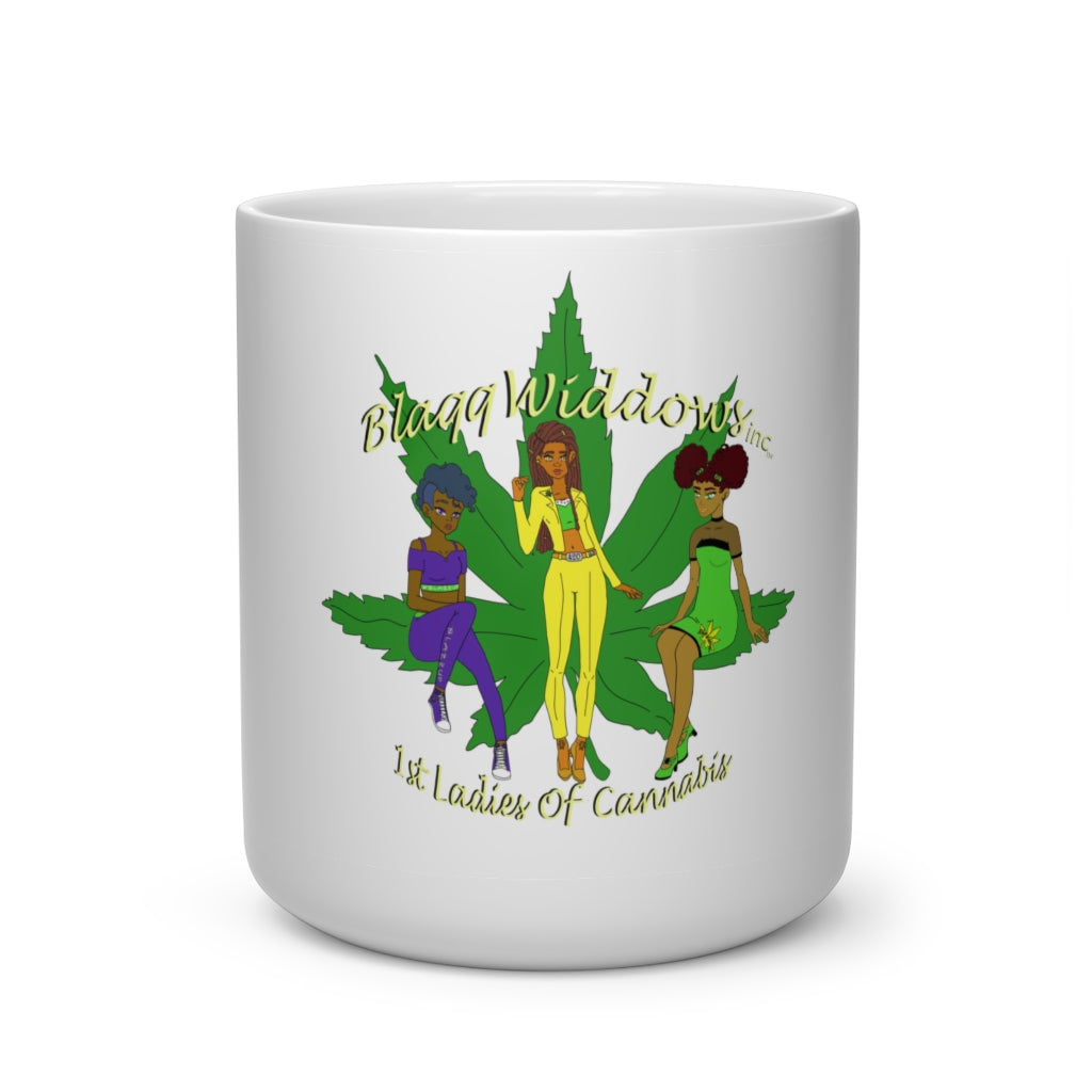 1st  Ladies Of Cannabis Green leaf Heart Shape Mug