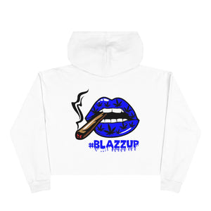 Blue #Blzzup Crop Hoodie