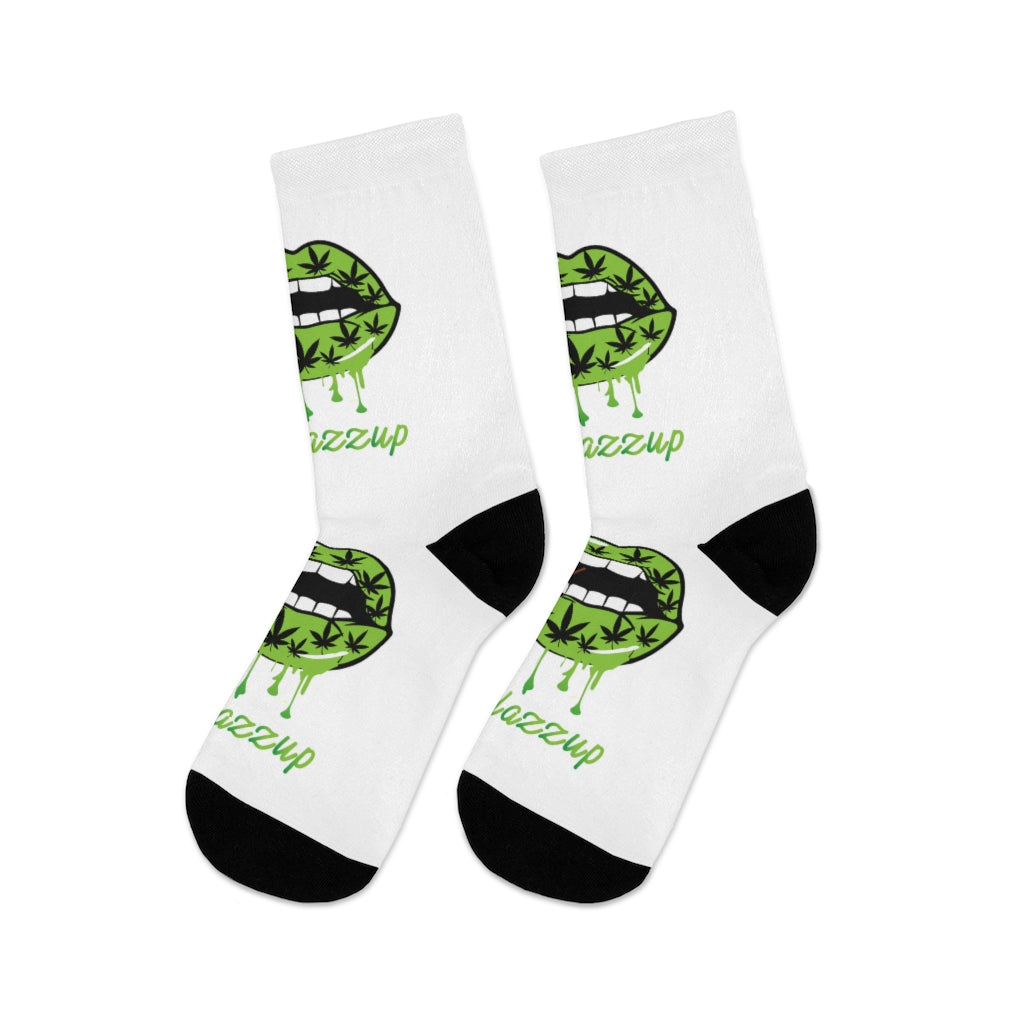 #Blazzup Green Crazy Drip DTG Socks