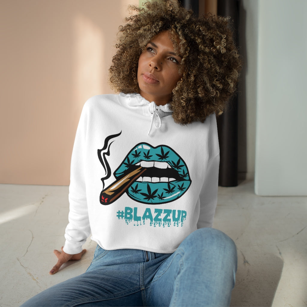 Turquoise Crop Hoodie