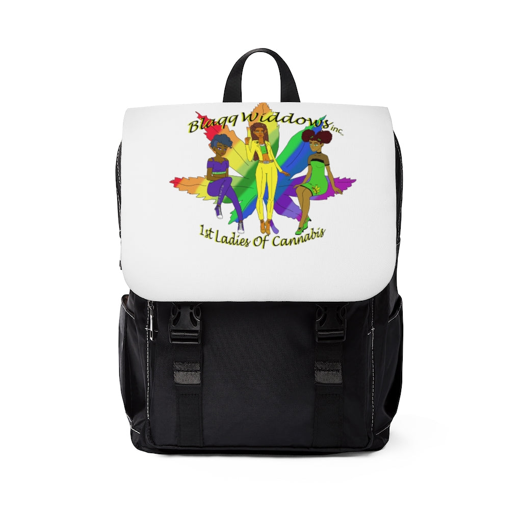 1st ladies Of Cannabis Rainbow leaf Shoulder Backpack