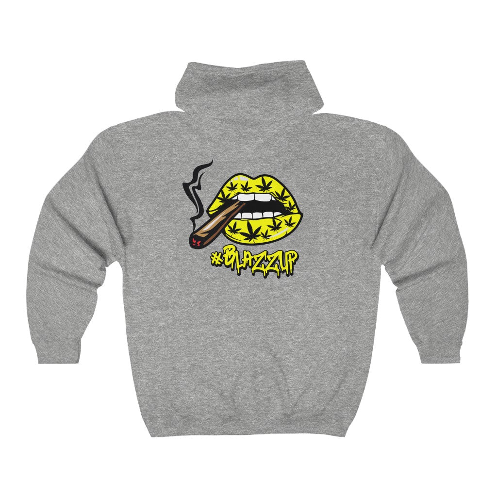 #BlazzUP Classy Drip Yellow  Unisex Heavy Blend™ Full Zip Hooded Sweatshirt