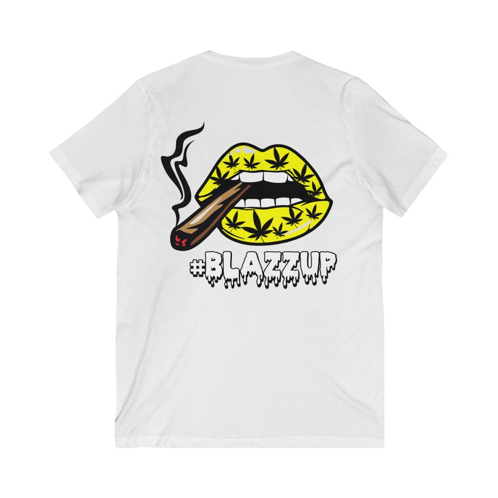 #Blazzup Yellow Spooky drip Unisex Jersey Short Sleeve V-Neck Tee