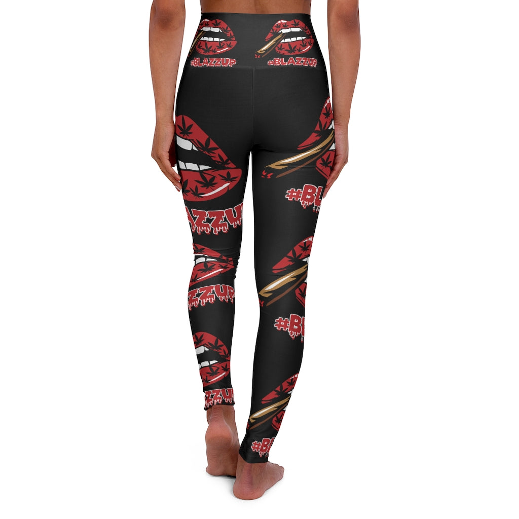 Red High Waisted Yoga Leggings