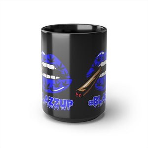 Blue/Black #Blazzup  Mug, 15oz