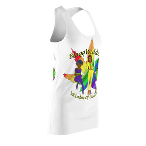 1st Ladies Of Cannabis Rainbow Leaf  Women's Cut & Sew Racerback Dress