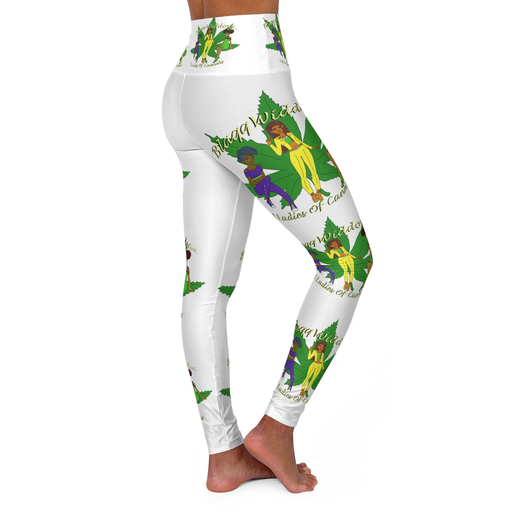 1st Ladies Of Cannabis Green Leaf  High Waisted Yoga Leggings