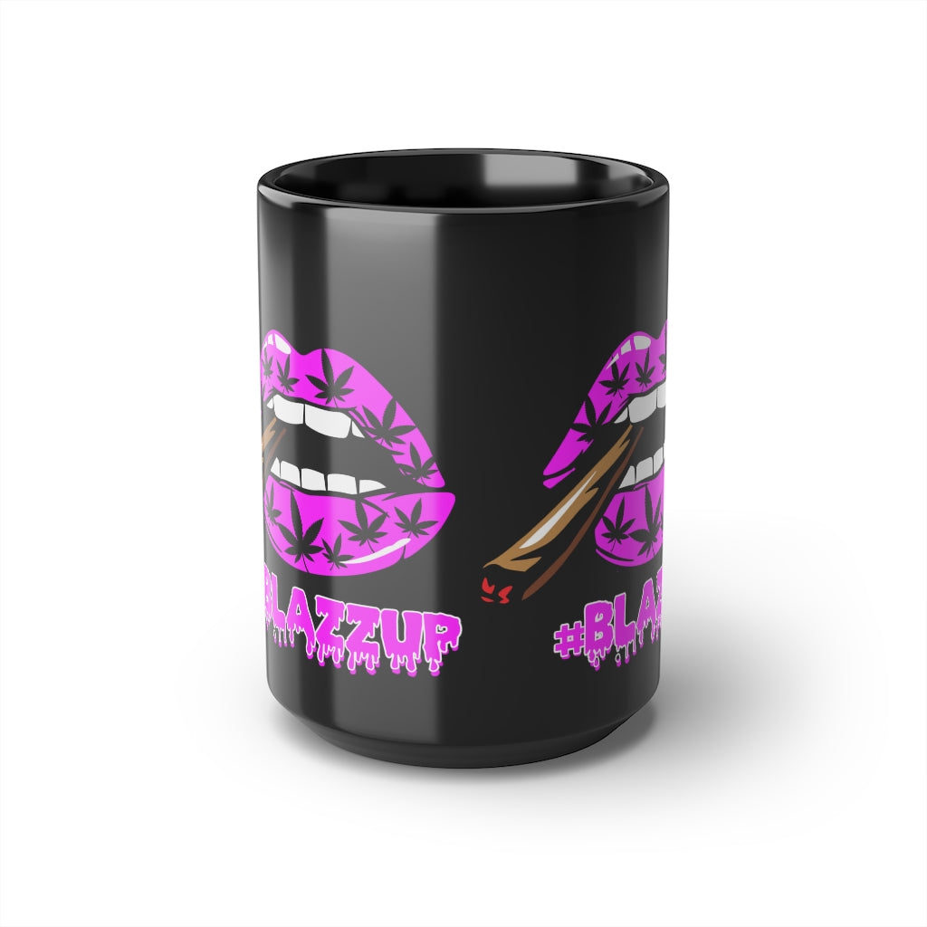 Pink/Black #Blazzup  Mug, 15oz