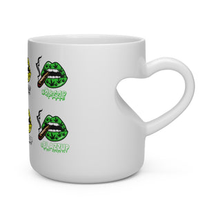 #Blazzup All Logo Print#2  white lettering Heart Shape Mug