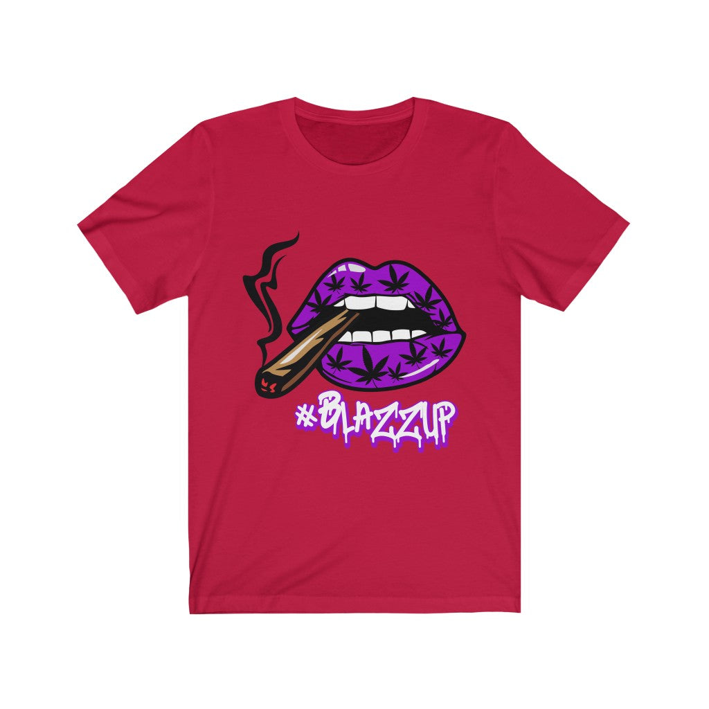 Purple #Blazzup Classy Drip white letter Unisex Jersey Short Sleeve Tee