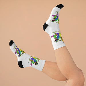 1st Ladies Of Cannabis Rainbow Leaf DTG Socks