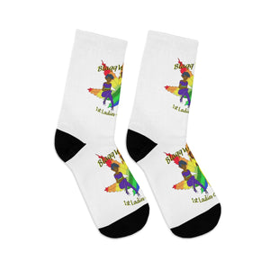 1st Ladies Of Cannabis Rainbow Leaf DTG Socks