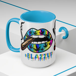 Rainbow #Blazzup Two-Tone  Mugs, 15oz