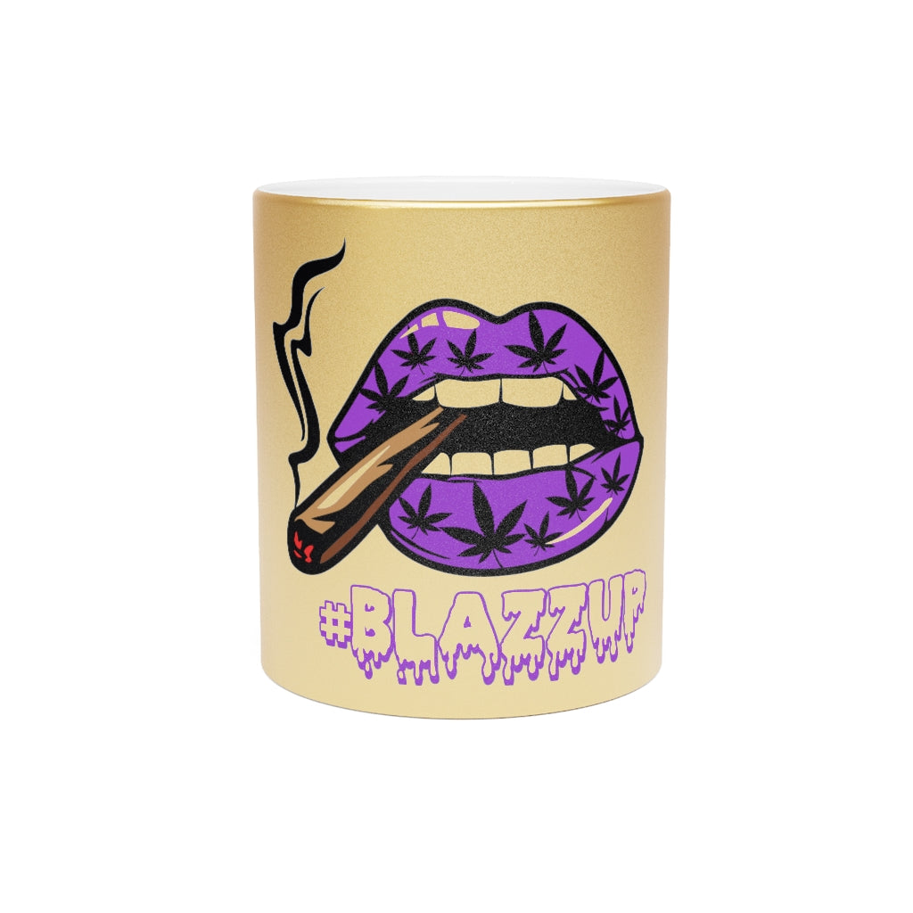 Purple #Bkazzup Spooky drip  Metallic Mug (Silver / Gold)