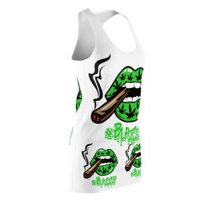 Green Classy Drip Women's Cut & Sew Racerback Dress