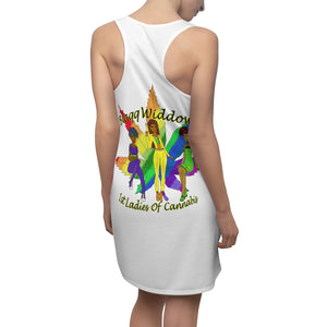 1st Ladies Of Cannabis Rainbow Leaf  Women's Cut & Sew Racerback Dress